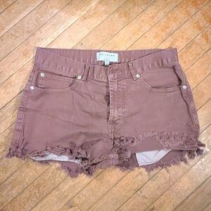 Bullhead Women's Pink Frayed Jean Shorts